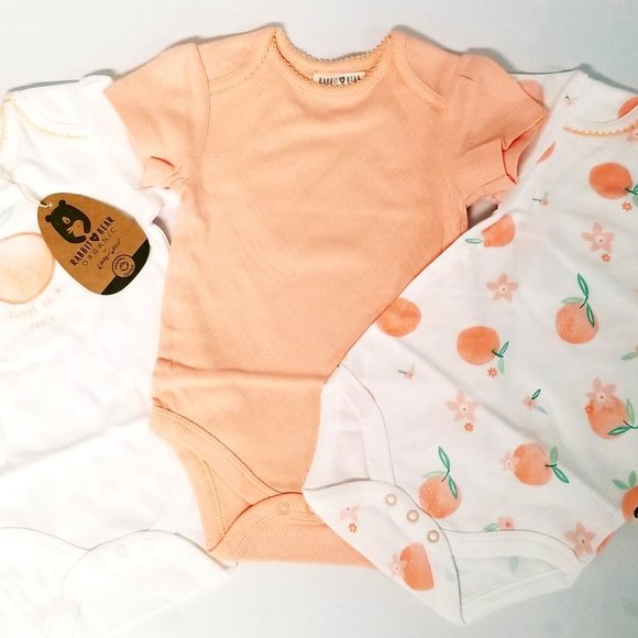 Rabbit + Bear Emily & Oliver Organic One Pieces Nwt Rabbit Bear